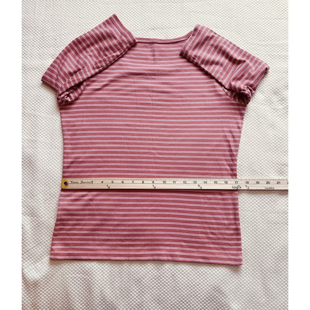 L.L. Bean Women's Small Petite Orange Stripe 3/4 Sleeve Casual Mature Preppy EUC - Picture 5 of 8